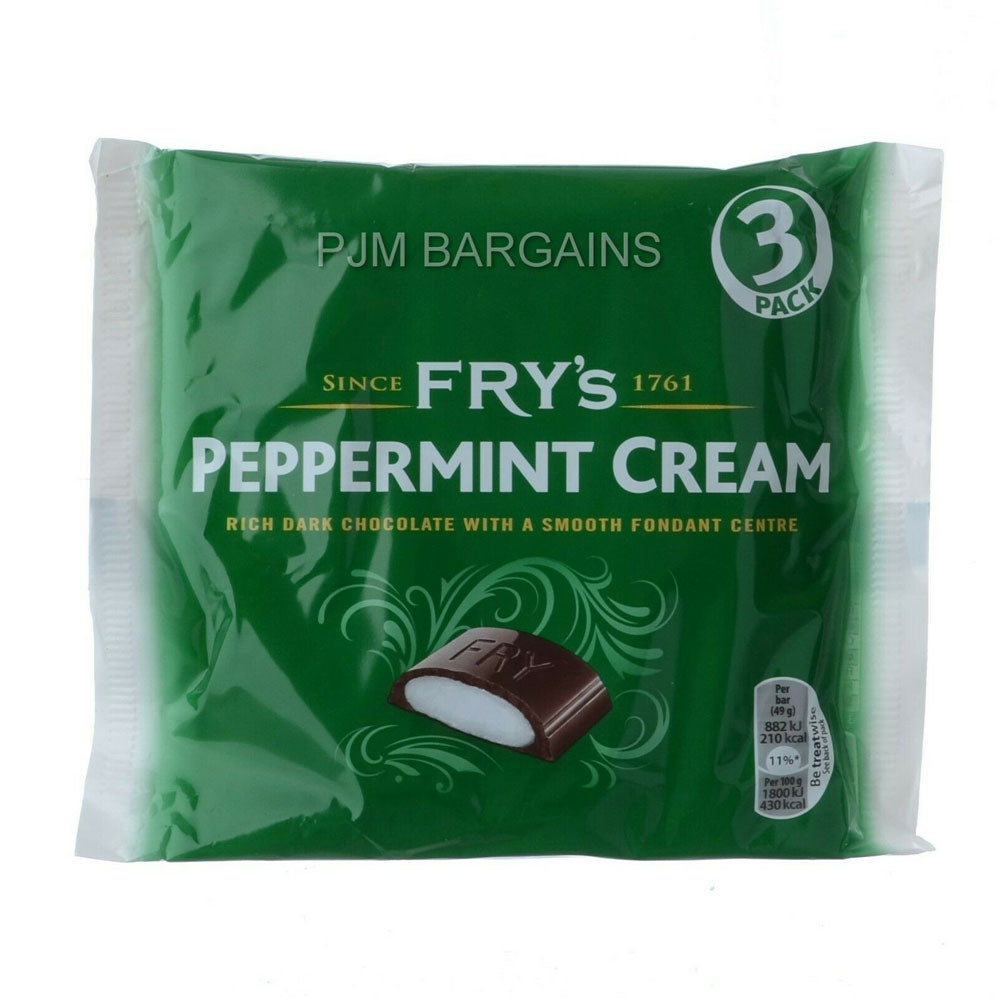Fry's Peppermint Cream 3 Pack 147g 20/06/2024 | High Quality Chocolate & Sweets Online - Product Image Fry's Peppermint Cream 3 Pack 147g 20/06/2024 | High Quality Chocolate & Sweets Online - Product Image